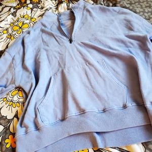 Lilac quarter zip sweatshirt with pocket